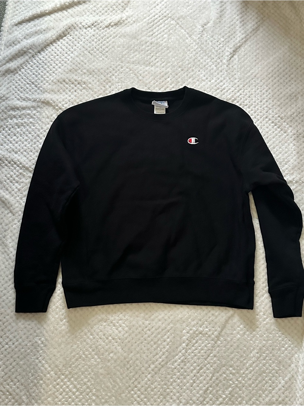 Champion Black Crewneck Pullover with Signature C Logo